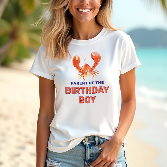 Lobster Parent of the Birthday Boy T-Shirt Tri-Blend Shirt (Creator Uploaded)