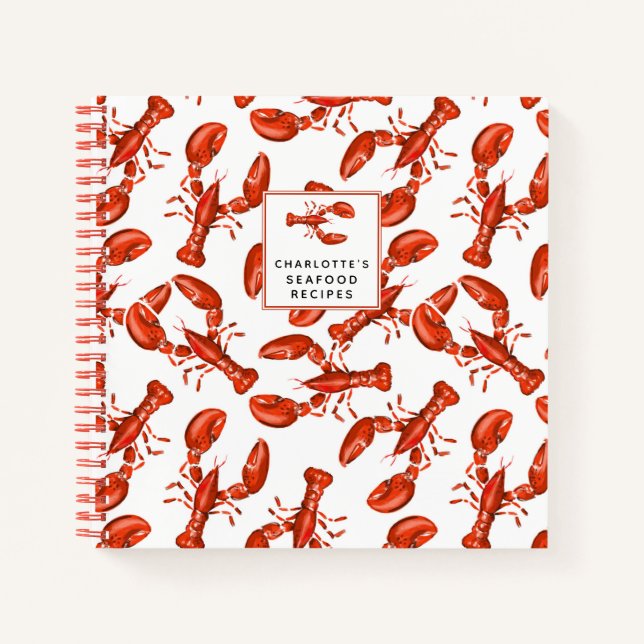 Lobster Personalised Seafood Recipe Notebook (Front)