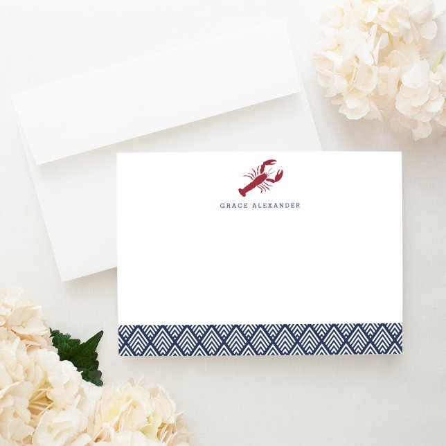 Lobster Personalised Stationery Flat Cards (Creator Uploaded)