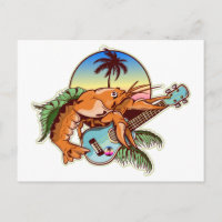 Lobster playing a ukulele guitar