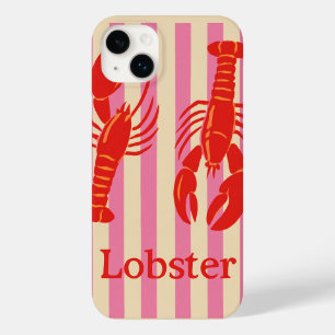 Lobster Pop Bold Crustaceans on Candy Stripes Case-Mate iPhone 14 Plus Case