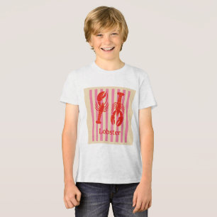 Lobster Pop Bold Crustaceans on Candy Stripes Tri-Blend Shirt