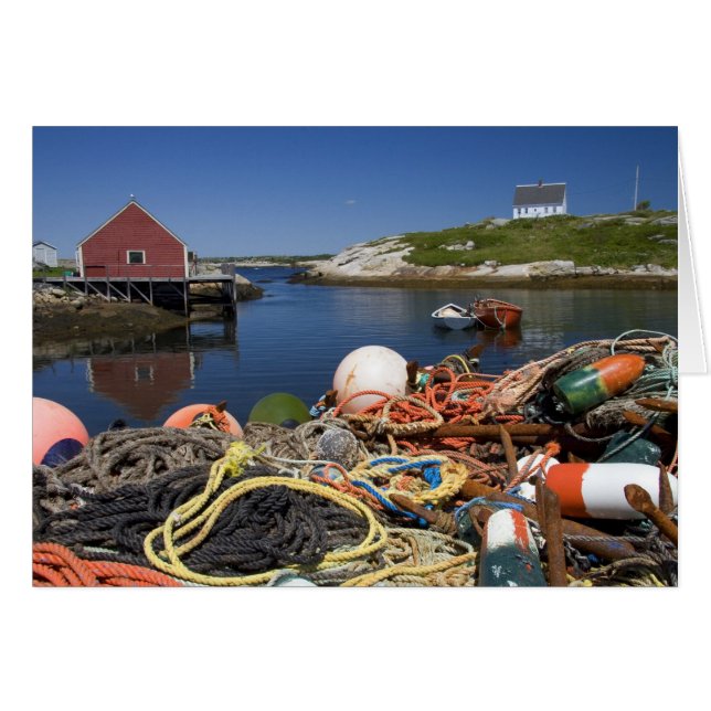 Lobster pots, buoys, and ropes on the dock at (Front Horizontal)
