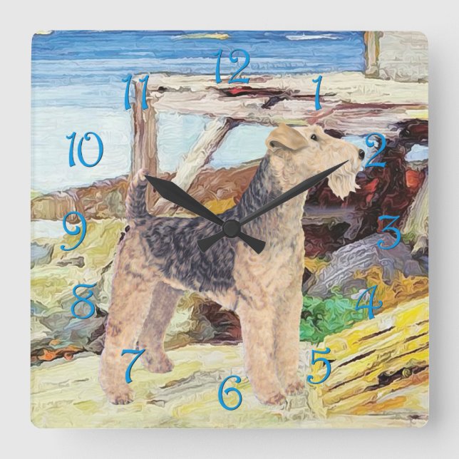 Lobster Pots Square Wall Clock (Front)