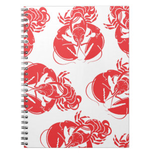 lobster print notebook