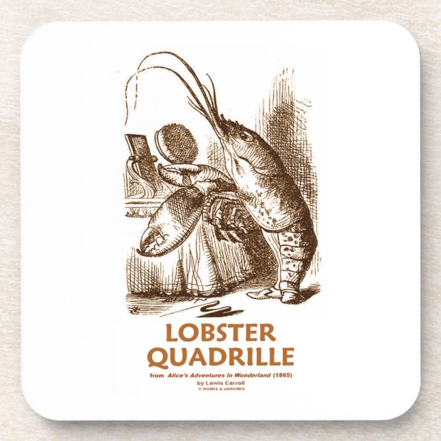 Lobster Quadrille (Brush Mirror Wonderland Humour) Coaster (Front)
