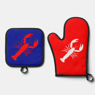 Lobster Red White & Blue July 4th 4Deidre Oven Mitt & Pot Holder Set