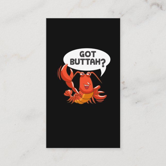 Lobster Sea Food Lover Got Buttah Business Card (Front)