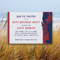 Lobster Seafood Birthday Party Invitation