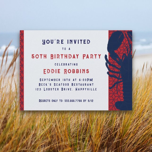 Lobster Seafood Birthday Party Invitation (Creator Uploaded)