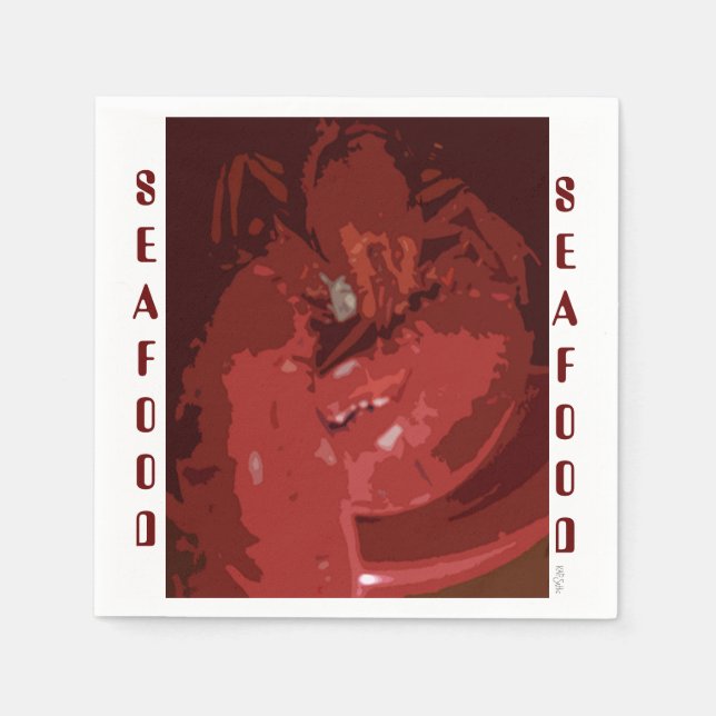 Lobster Seafood Graphics Napkin (Front)