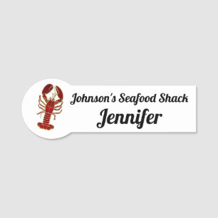 Lobster Seafood Restaurant Name Tag
