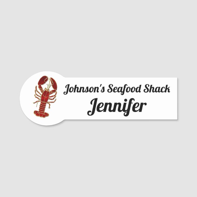 Lobster Seafood Restaurant Name Tag (Front)