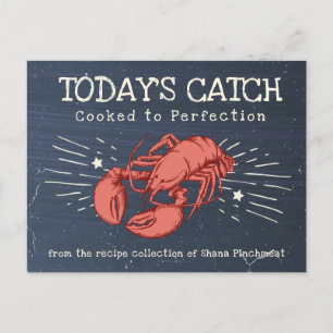 Lobster seafood salad cooking keeper recipe card