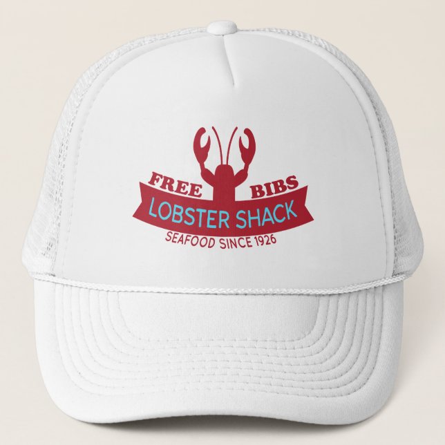 Lobster Shack Fresh Seafood Logo Trucker Hat (Front)