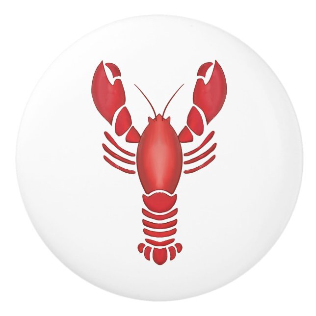 Lobster Shack Nautical Nursery Playroom Kitchen  Ceramic Knob (Front)
