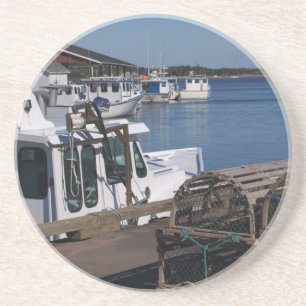 Lobster Shack Series---Fishing Boats and Traps Coaster