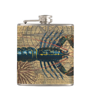 Lobster Shellfish Seafood Maine Classic Ocean Hip Flask