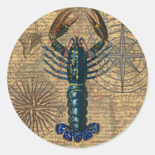 Lobster Shellfish Seafood Maine Classic Ocean Round Sticker