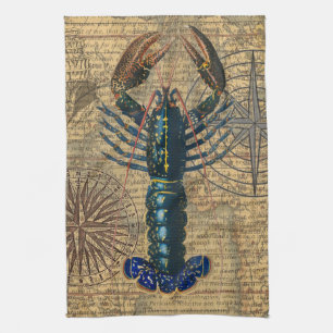 Lobster Shellfish Seafood Maine Classic Ocean Tea Towel