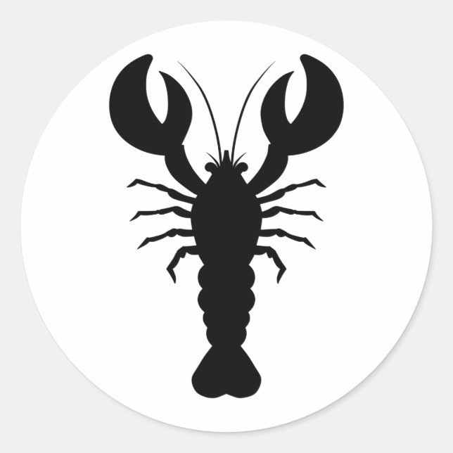 Lobster Silhouette Classic Round Sticker (Front)