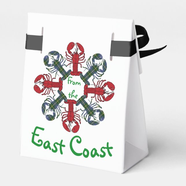 Lobster Snowflake N.S. Tartan Christmas treat bag Favour Box (Back Side)