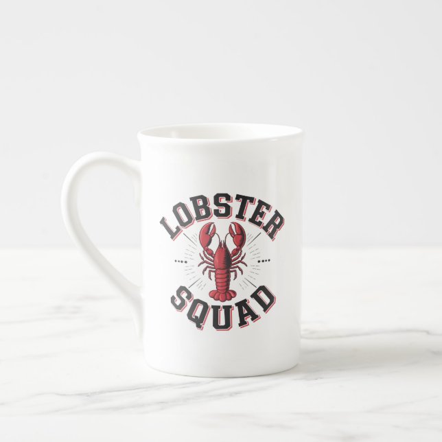 Lobster Squad Bone China Mug (Left)