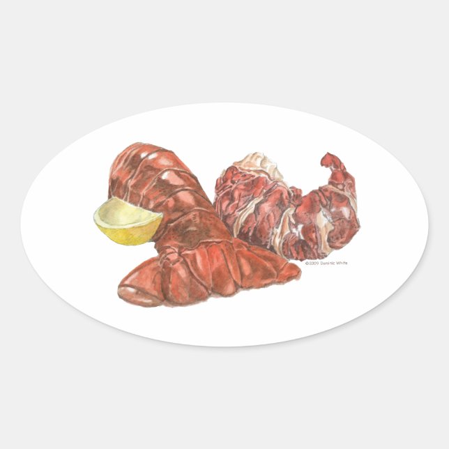 Lobster Tail Oval Sticker (Front)
