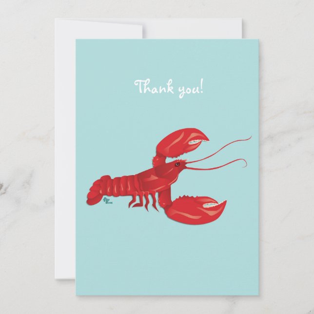 Lobster Thank You Note Card (Front)