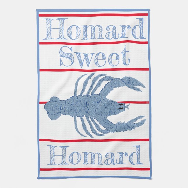  Lobster Topiary Ginger Jars Pickleball Decor  Tea Towel (Vertical)