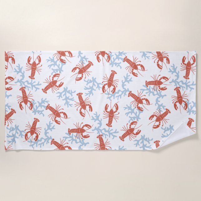 Lobster Toss Beach Towel (Front)