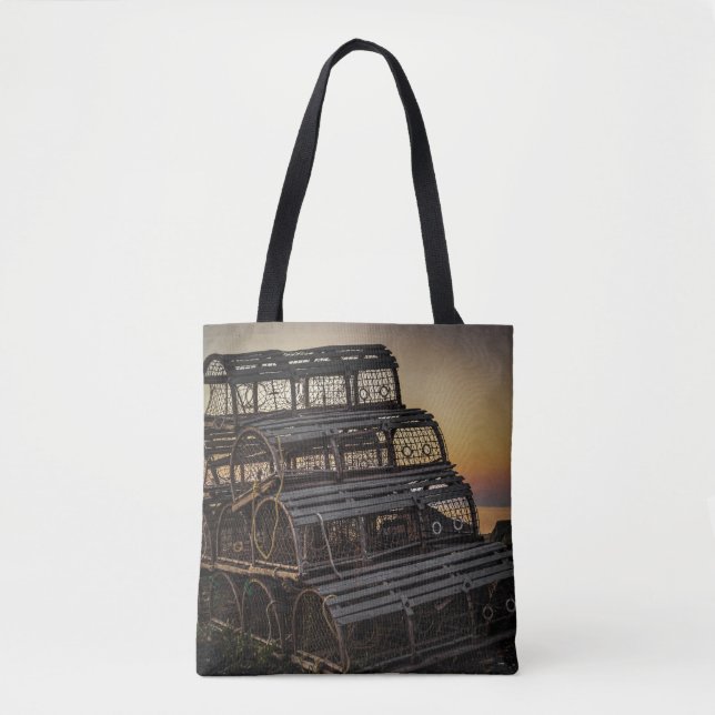 Lobster Trap Sunset Tote Bag (Front)
