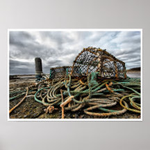 Lobster Traps, Ropes on Beach