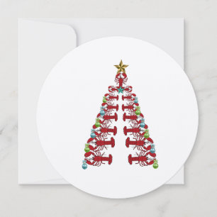 Lobster tree Christmas holiday card
