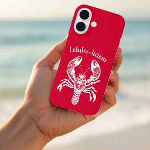 Lobster-Tropical Flowers- iPhone 16 Case