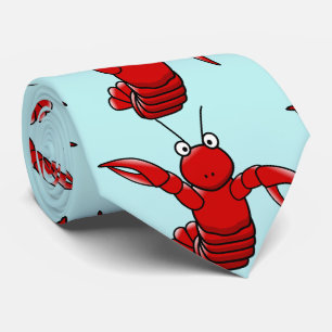 lobster with blue sea background tie