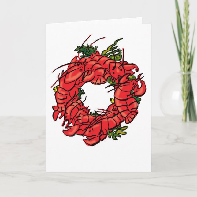  lobster wreath holiday card (Front)