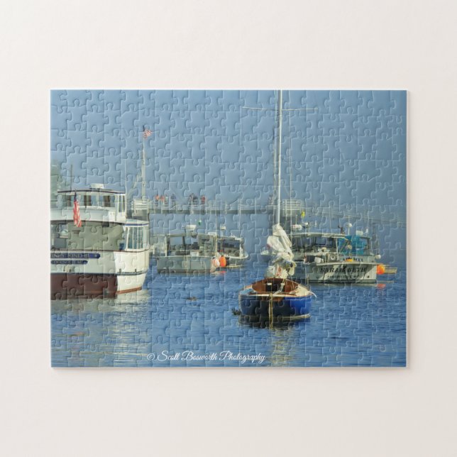 Lobsterboats DrawBridge Perkins Cove Jigsaw Puzzle (Horizontal)