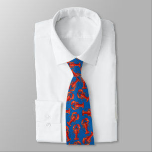 Lobsters on Blue Necktie