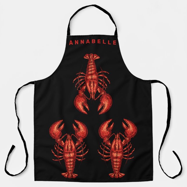 Lobsters Personalise Large Apron (Front)