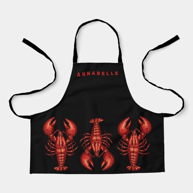 Lobsters Personalise Small Apron (Front)