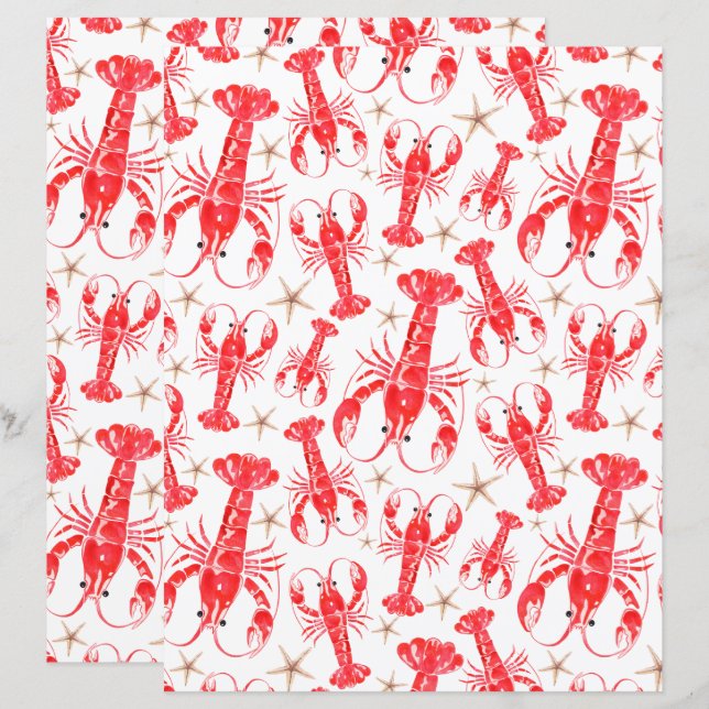 Lobsters Scrapbook Paper (Front/Back)