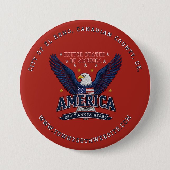 Local 250th Anniversary Cusom Promo 7.5 Cm Round Badge (Front)