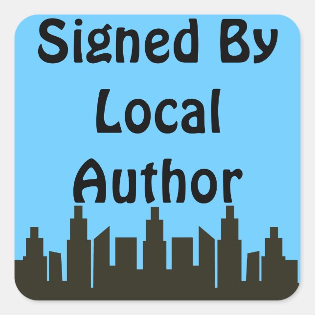 Local Author Autographed Skyline Promo Square Sticker (Front)