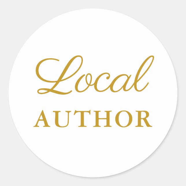 Local Author Writer Gold Book Promo Classic Round Sticker (Front)