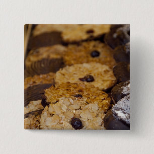 Local bakery shop window, Wertheim, 15 Cm Square Badge