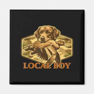 Local boy southern duck hunting black outdoor magnet