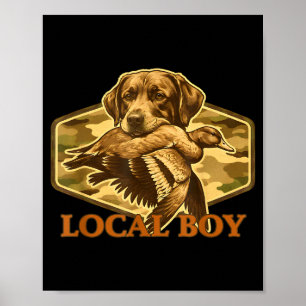 Local boy southern duck hunting black outdoor poster