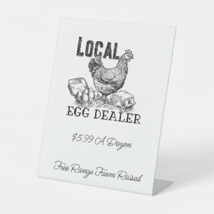 Local Chicken Eggs Dealer Pedestal Sign