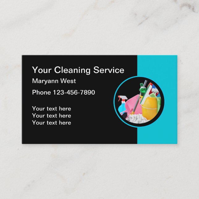 Local Cleaning Service Business Cards (Front)